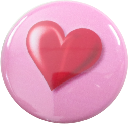 Heart button pink-red